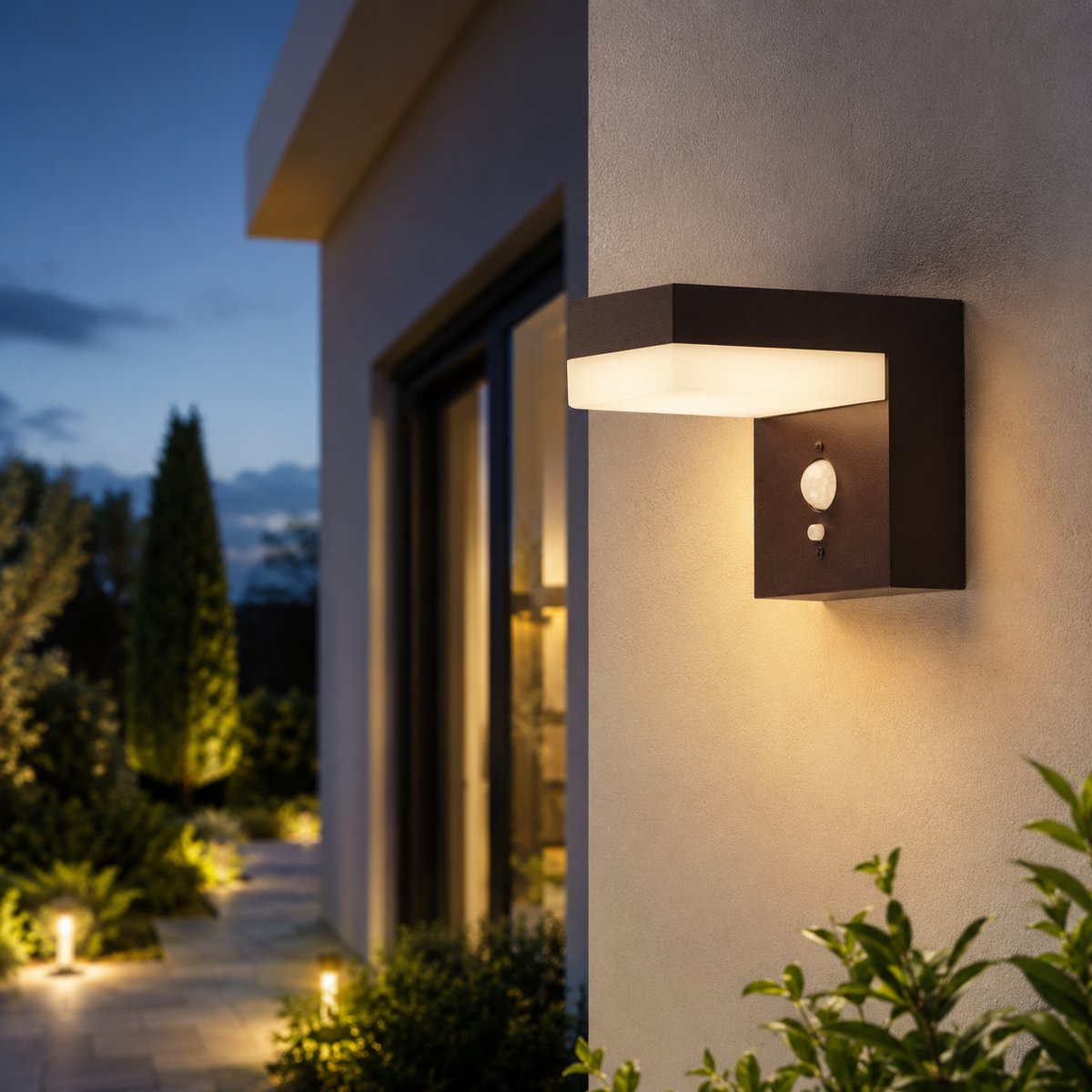 Applique murale solaire sensor CENOVA marron, LUMISKY