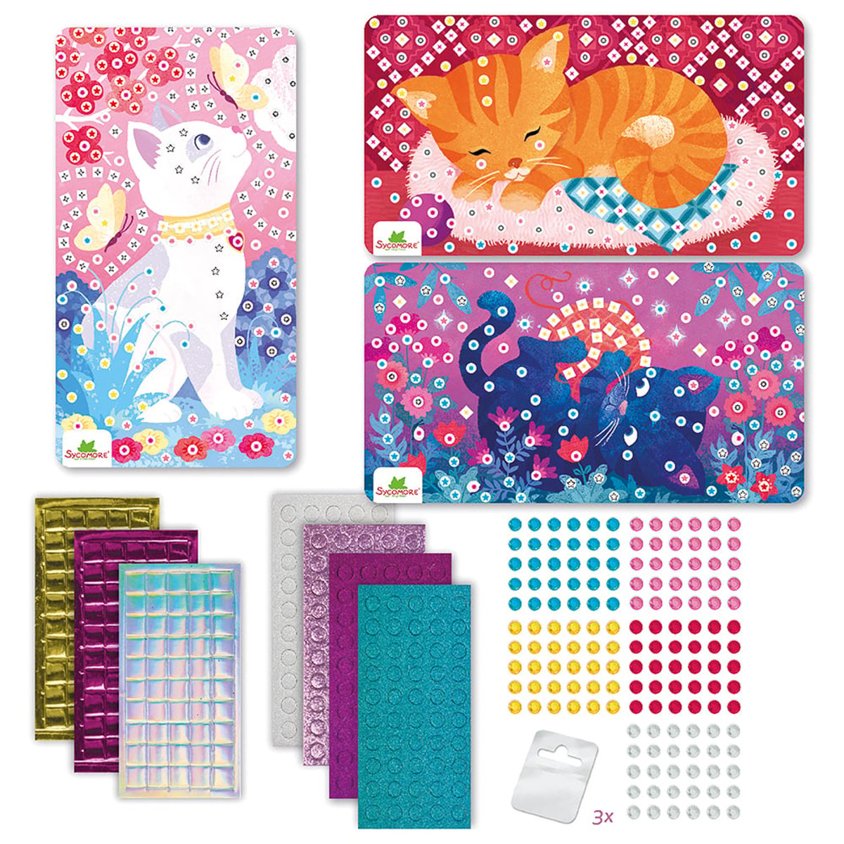 Mini mosaïques Chats rose, SYCOMORE