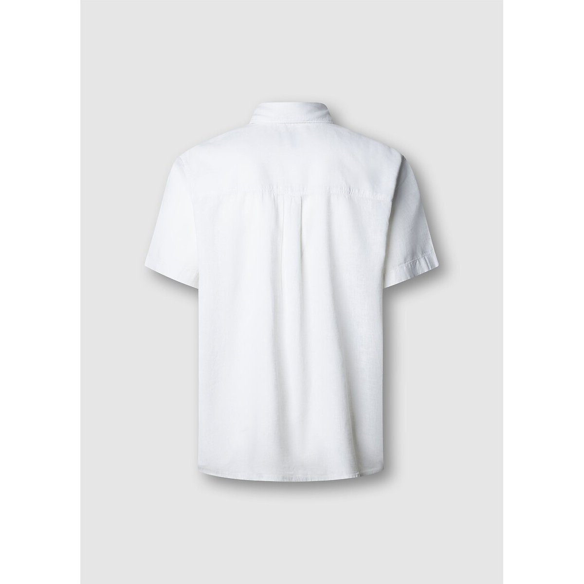 Camicia a maniche corte in misto lino PERCY bianco, PEPE JEANS