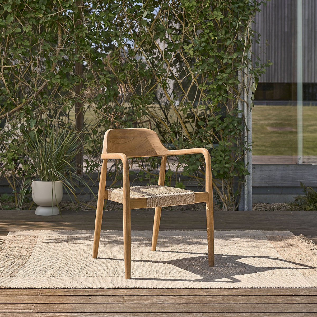 Fauteuil de jardin en teck massif et cordage  ALIZÉ naturel, BERAH GETAH