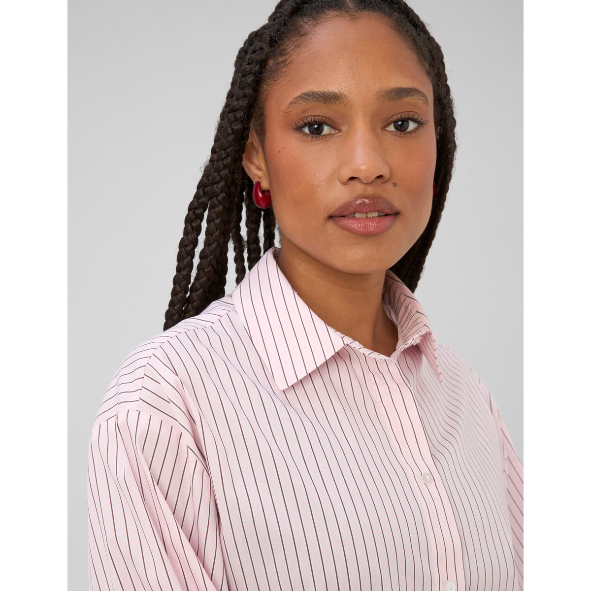 Chemise rayée oversize rose pâle, BZB