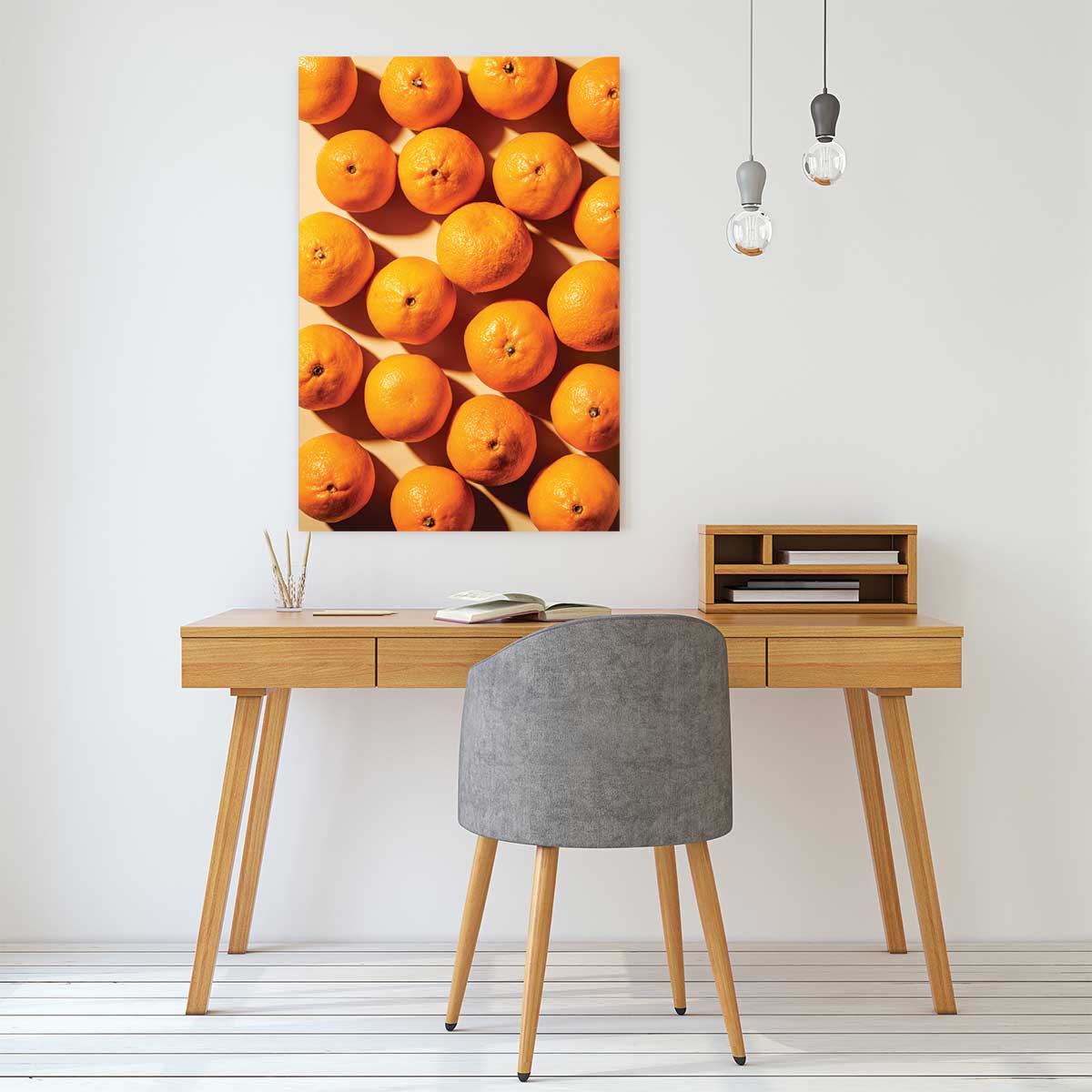 Tableau cuisine orange vitaminée toile imprimée, HEXOA