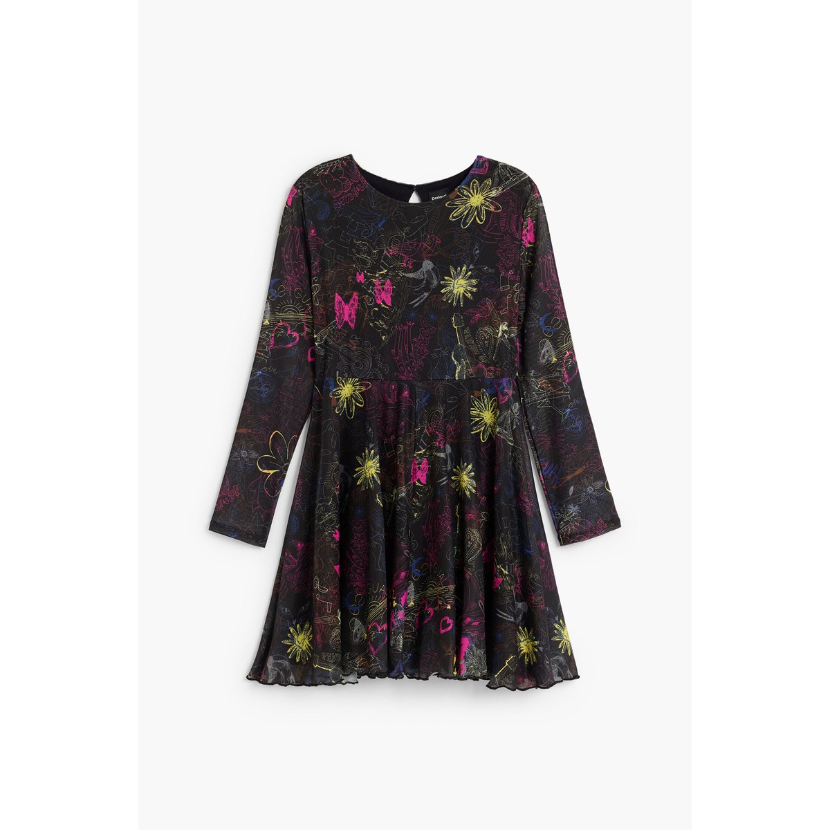 Robe en maille imprimée noir, DESIGUAL