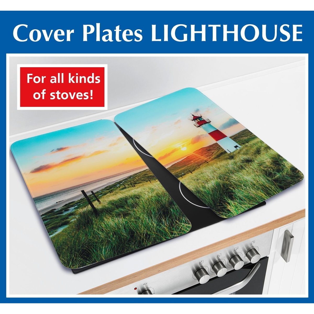 Ensemble de 2 couvre-plaques multi-usages PHARE rouge, WENKO