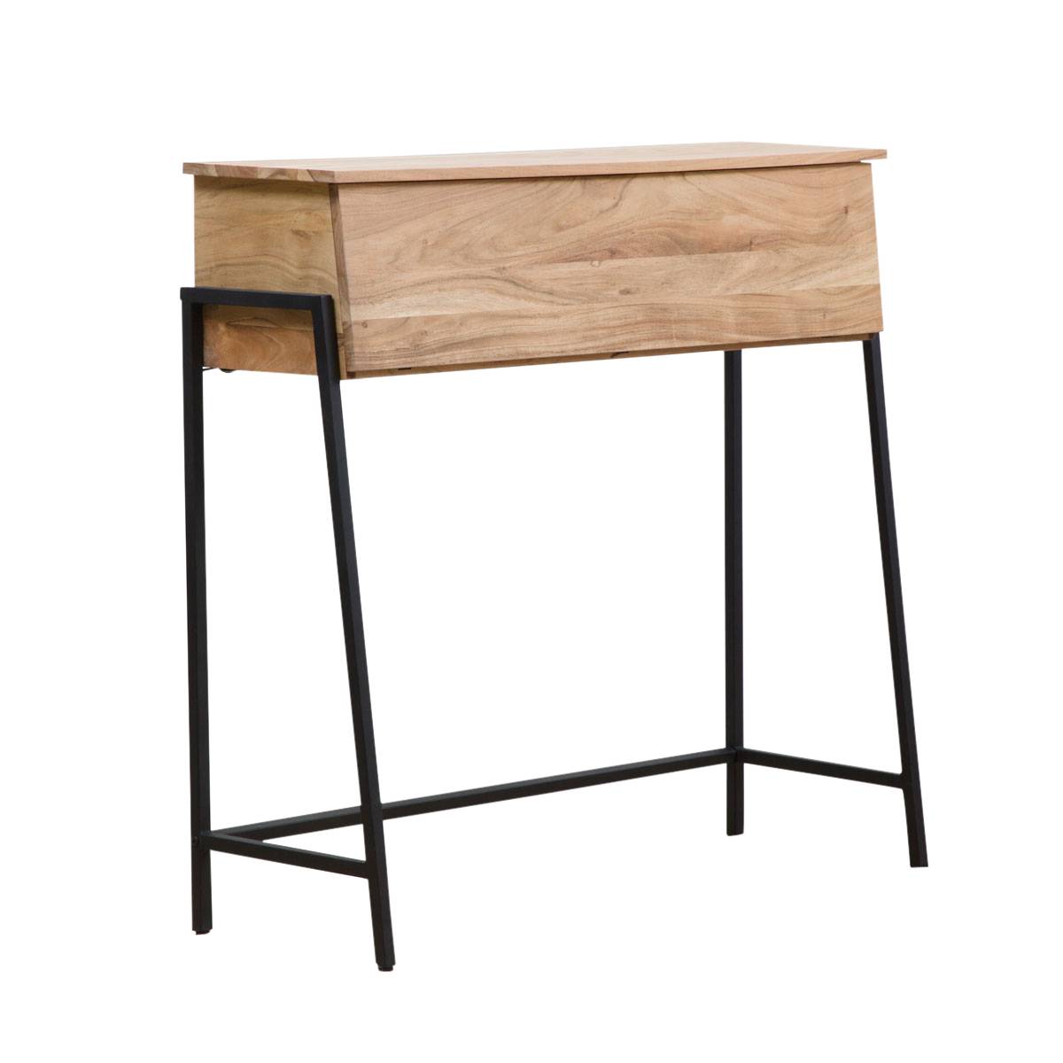 Bureau en bois d'acacia et métal MILO bois clair, MADE IN MEUBLES