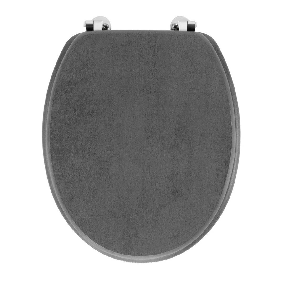 Abattant WC MDF charnières métal effet béton Alium gris, DECORATIE