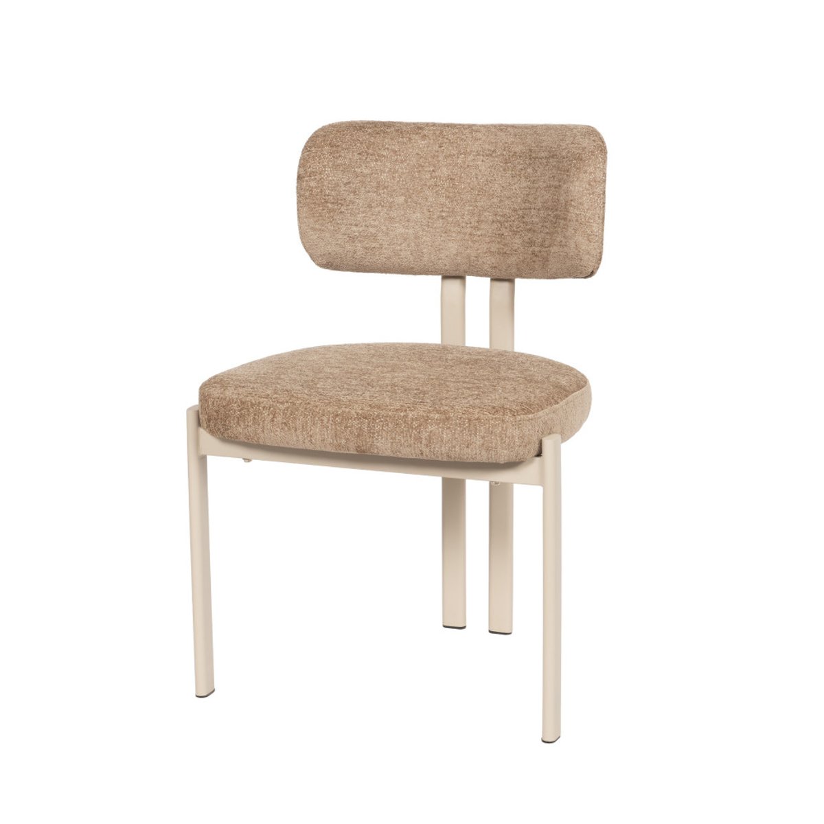 Chaise de salle à manger Gleen taupe avec piètement blanc (lot de 2) gris, AMADEUS