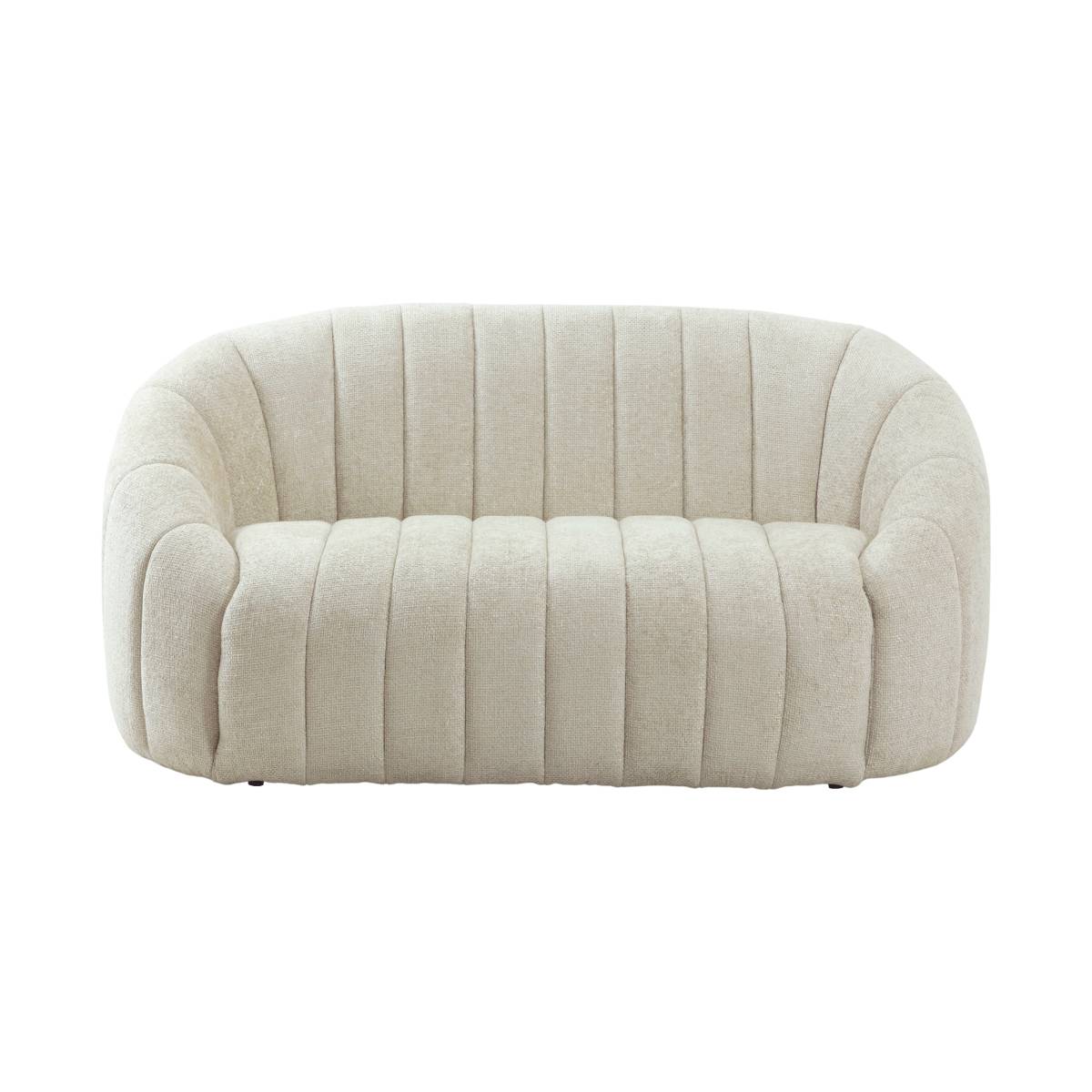 Canapé en tissu arrondi AXEL beige, MADE IN MEUBLES 
