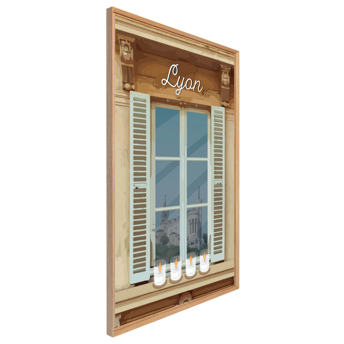 Tableau Mural Illustration Lumignons Lyon ILLUSTRATION marron-fibres de bois, CEANOTHE