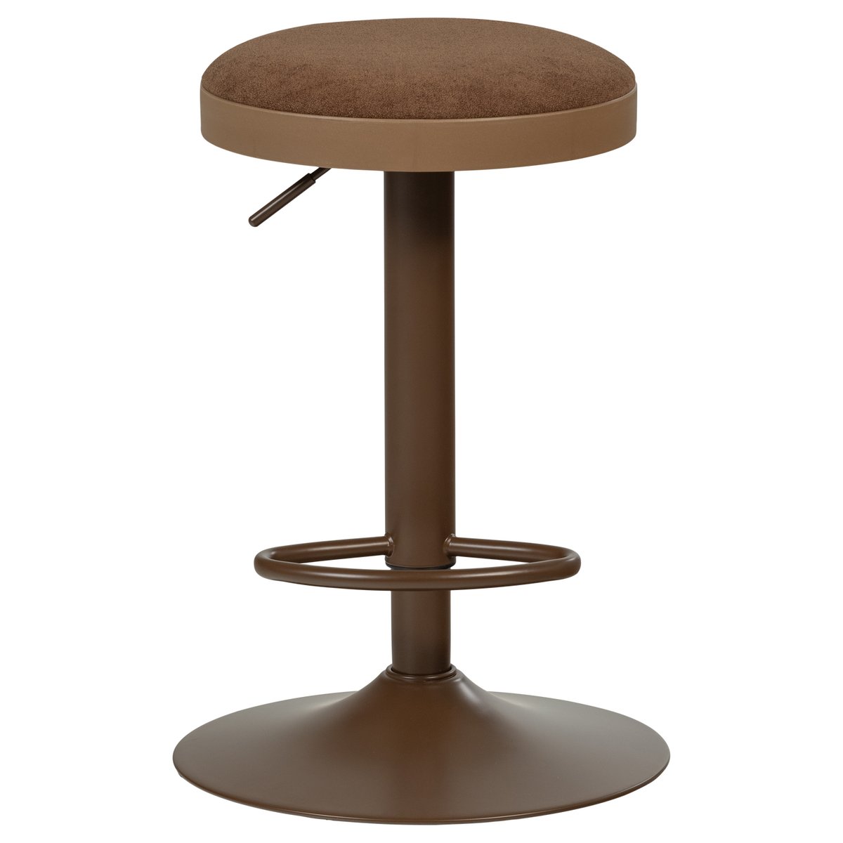 Tabouret de bar réglable en hauteur en chenille MEVO marron, WOOOD