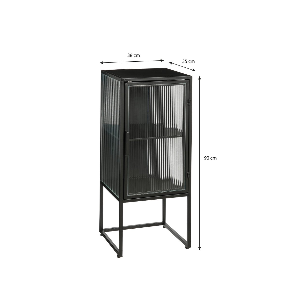 Armoire de rangement H90 cm CLIFTON noir, MICA DECORATIONS