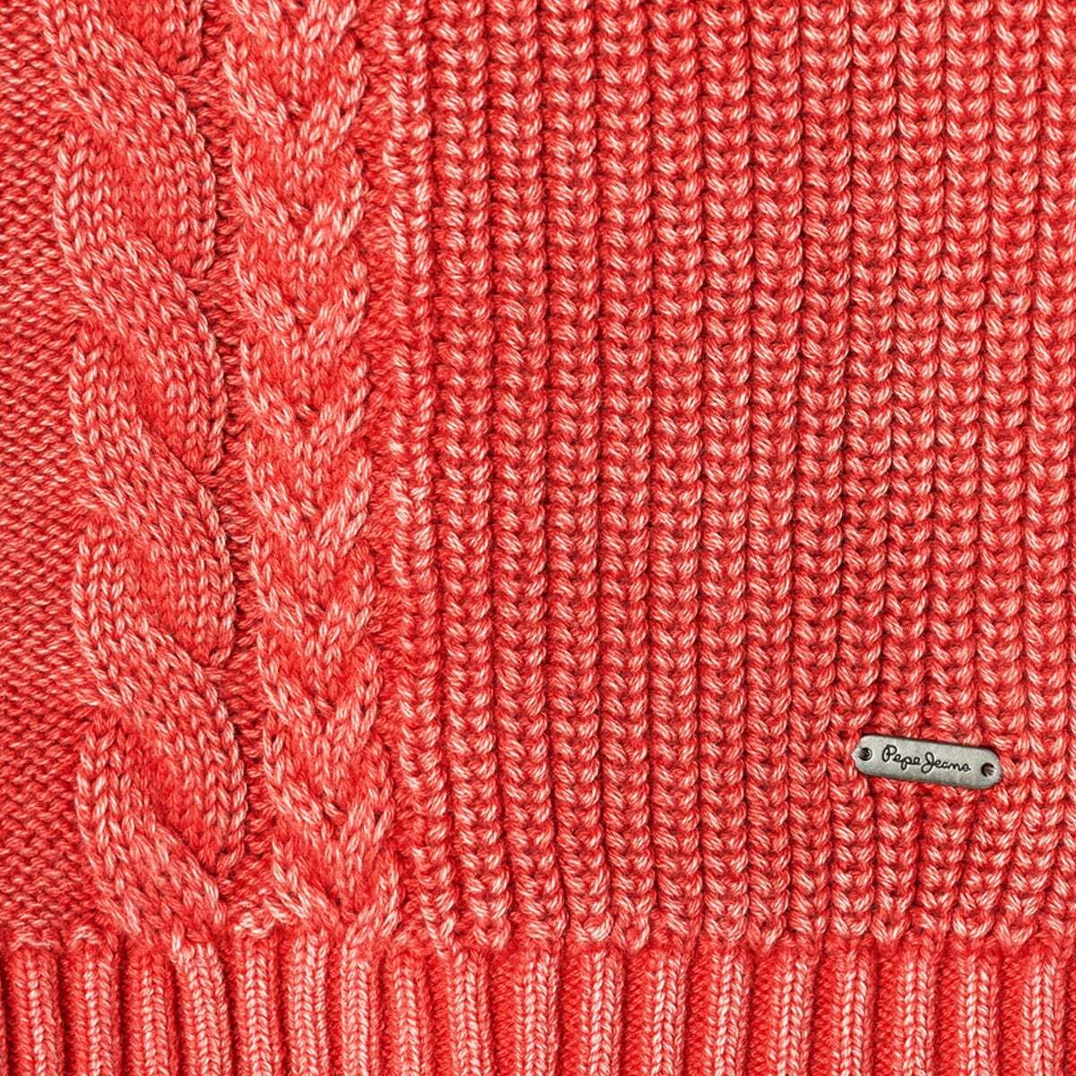Pull Torsadé Coupe Décontractée rouge rugby, PEPE JEANS