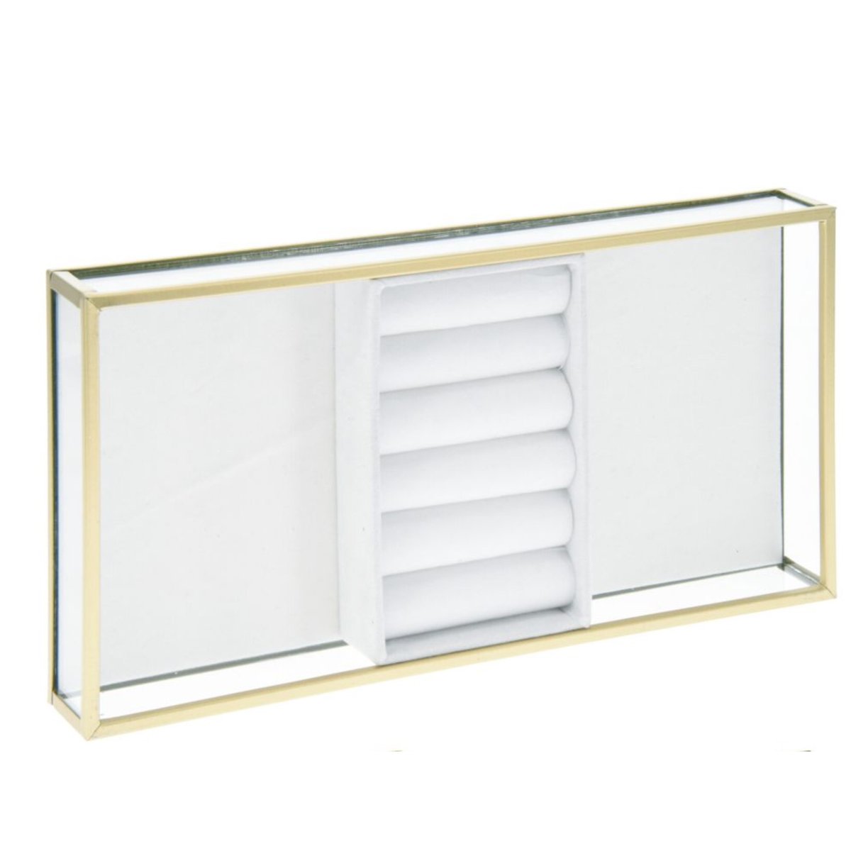 Set de 2 présentoirs à bijoux en métal doré et verre 26x13cm doré, WADIGA