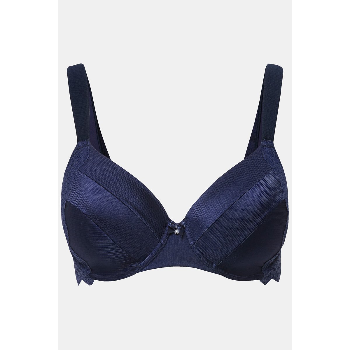 Soutien-gorge en satin et dentelle bleu nuit, ULLA POPKEN