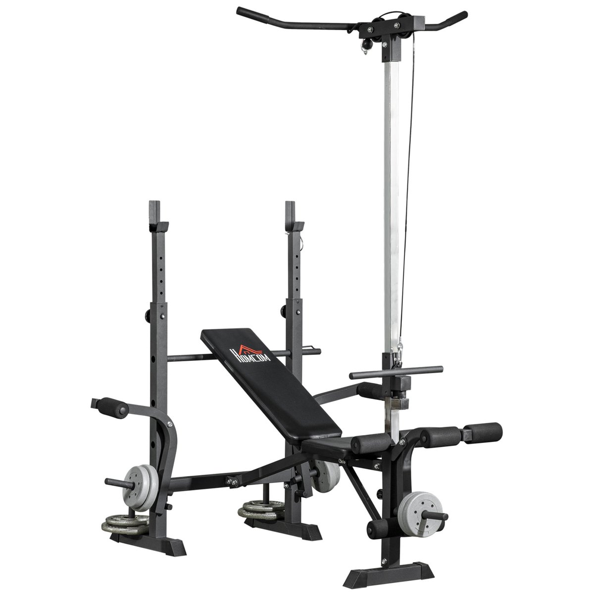 Banc de musculation noir, HOMCOM