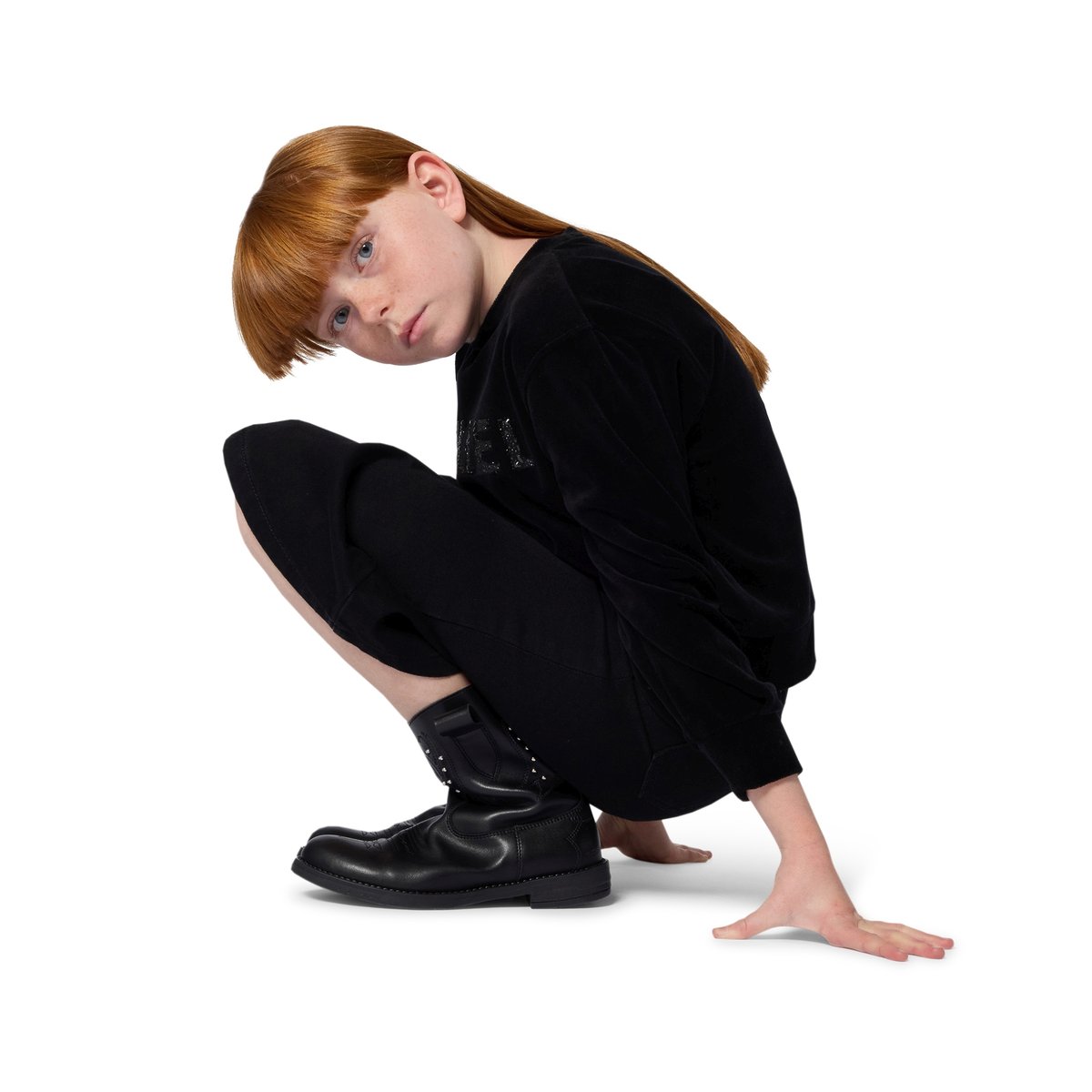 Jupe midi en denim black, SONIA RYKIEL ENFANT