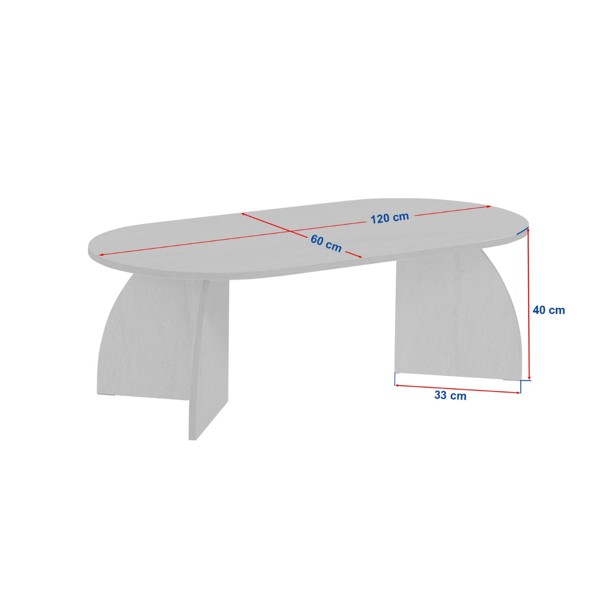 Table basse avec pieds courbés SÉLÈNE noyer, CALICOSY