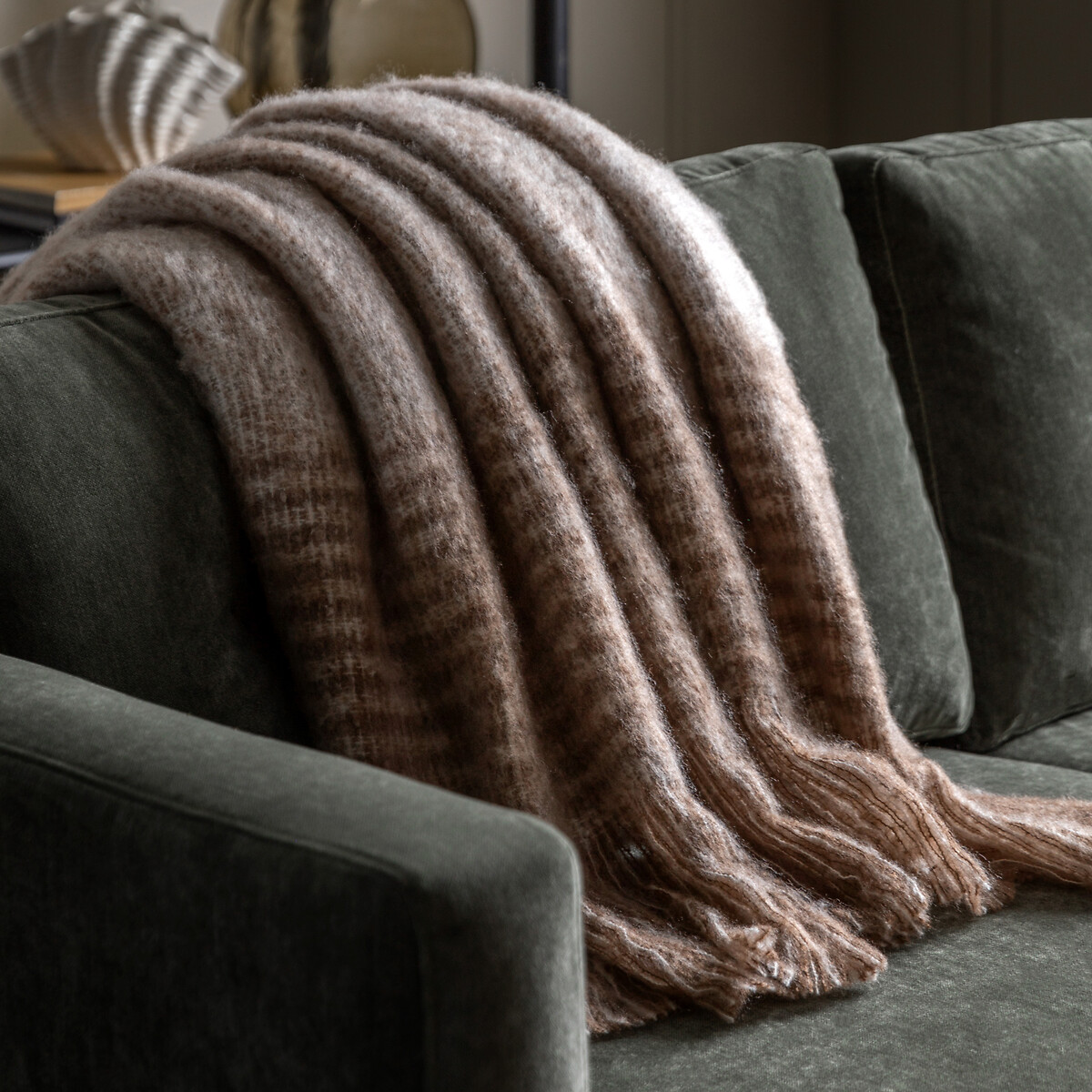 Neutral Cosy Throw walnut, SO'HOME