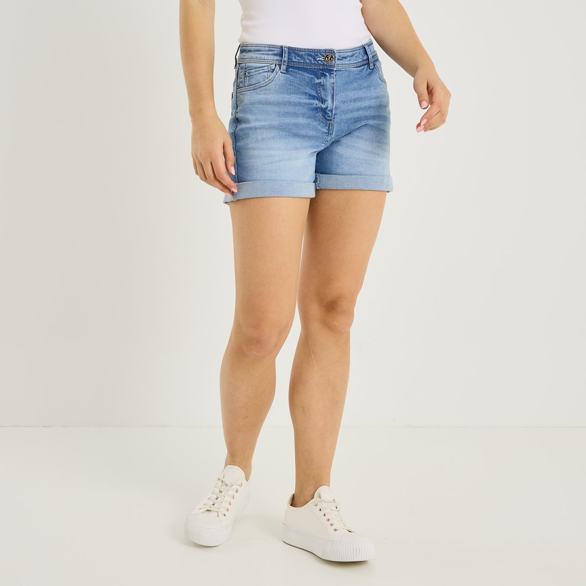 Short en jean bleu stone, GRAIN DE MALICE