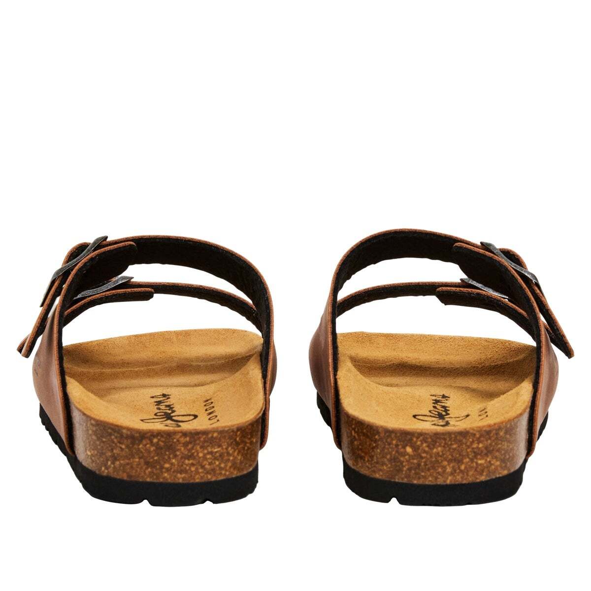 Sandales Avec Double Boucle brun cognac, PEPE JEANS