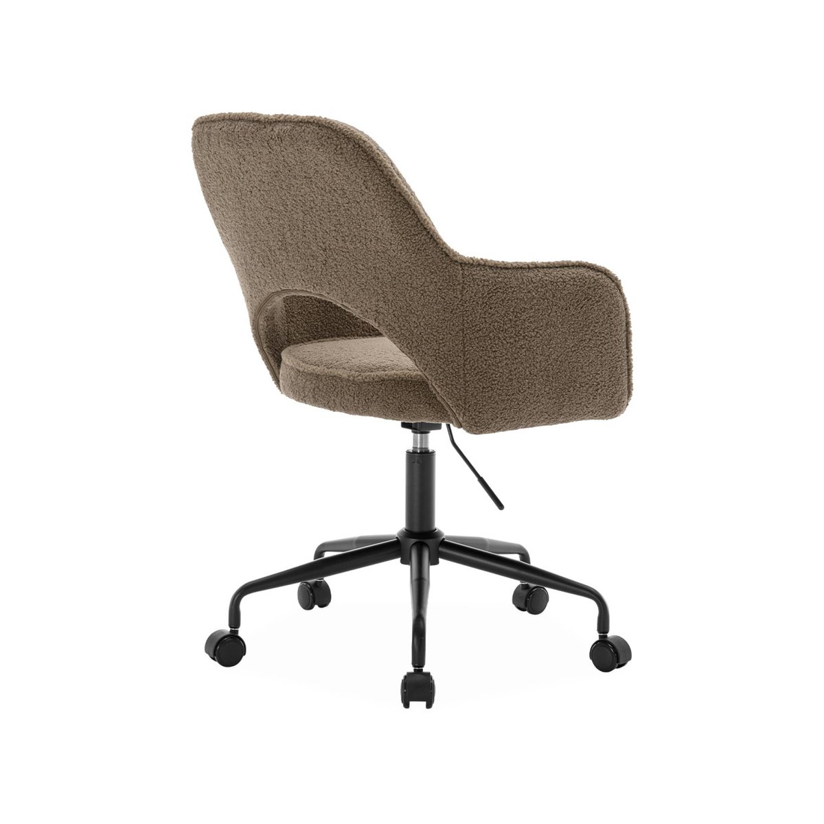 Chaise de bureau à roulettes bouclette JIM taupe, SWEEEK