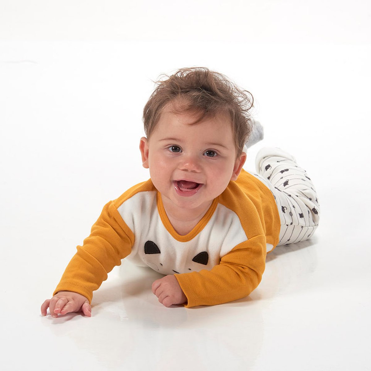 Ensemble tee shirt + pantalon dagobert beige, SUCRE D'ORGE