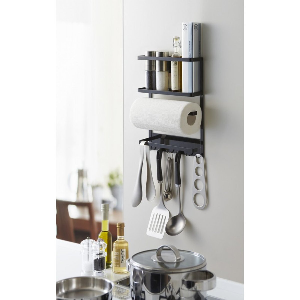 Etagère magnétique rangement cuisine  TOWER noir, YAMAZAKI