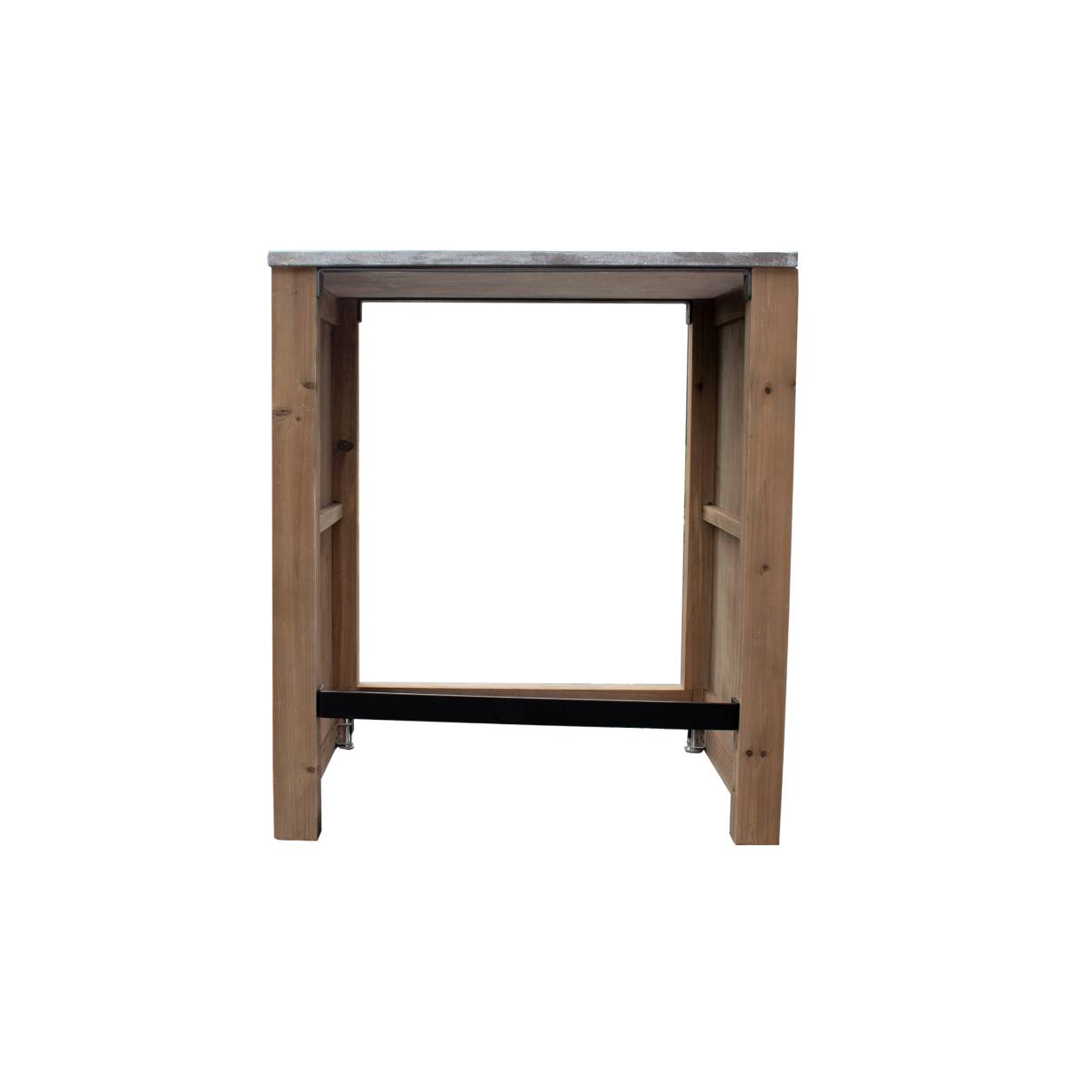 Meuble bas de cuisine en bois recyclé et pierre bleue CHAMPÊTRE bois clair, MADE IN MEUBLES