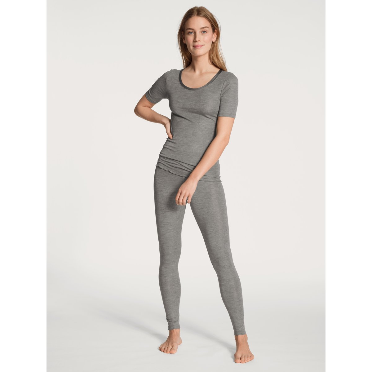 T-Shirt à manches courtes manches courtes Laine TRUE CONFIDENCE platin melé_, CALIDA