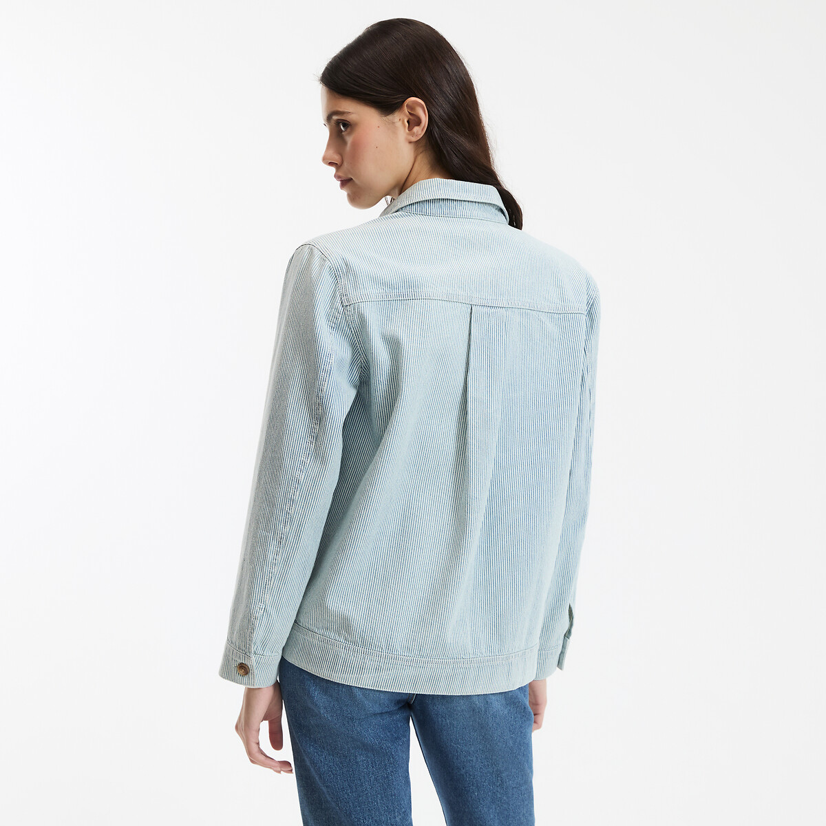 Veste boutonnée rayée Signature, LEONY rayé bleu/blanc, LA REDOUTE COLLECTIONS