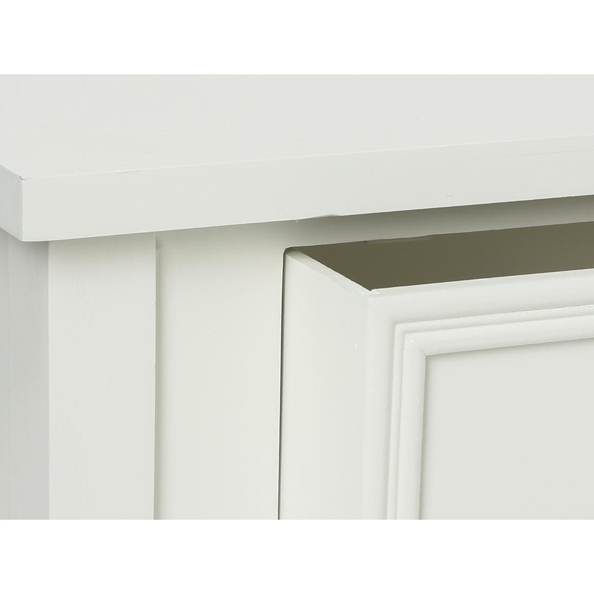 Table de chevet 1 tiroir bois CHARME blanc, ATMOSPHERA