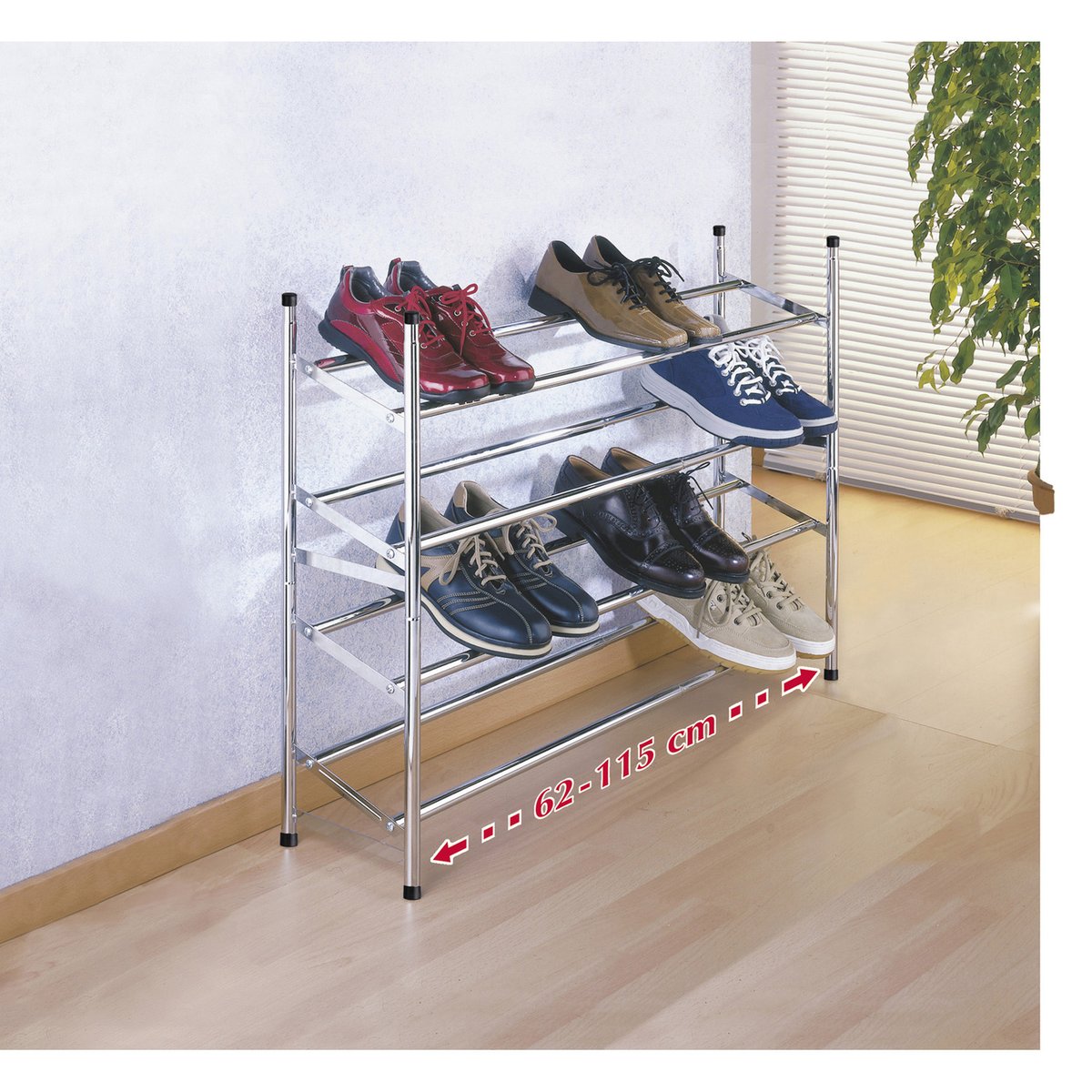 Meuble à chaussures extensible 10 paires argent, WENKO
