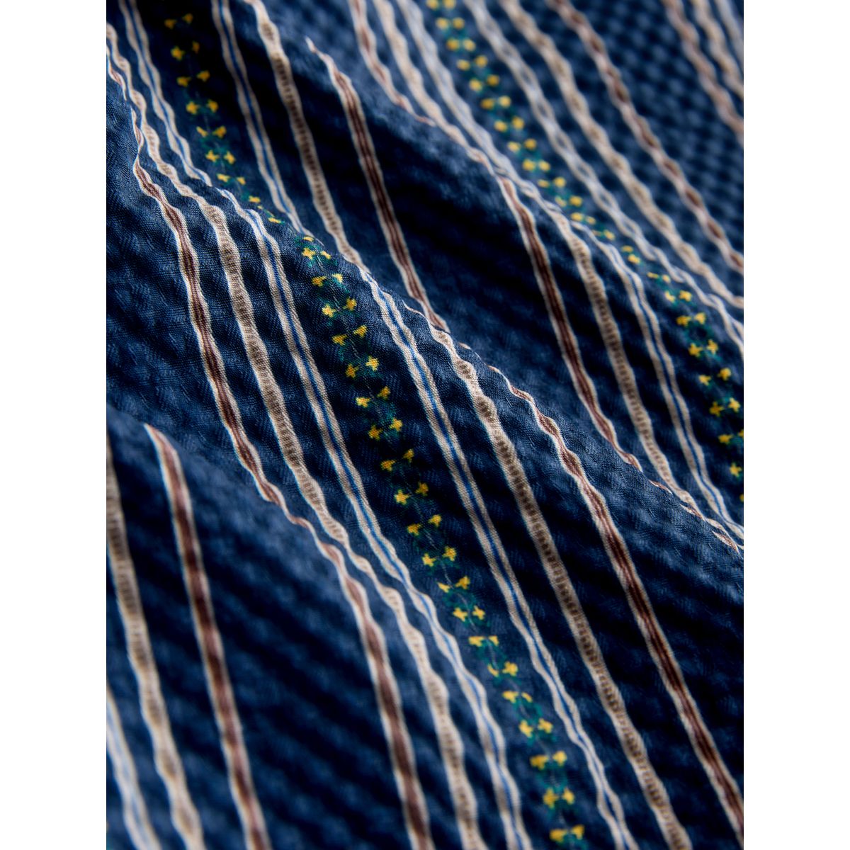 Short de bain rayé en seersucker 5 pouces bleu marine, NEXT