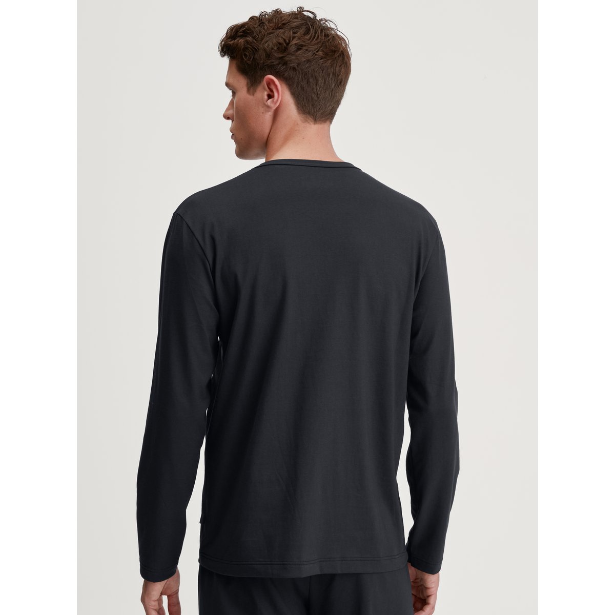 T-shirt à manches longues manches longues Coton RMX SLEEP HOLIDAY noir, CALIDA