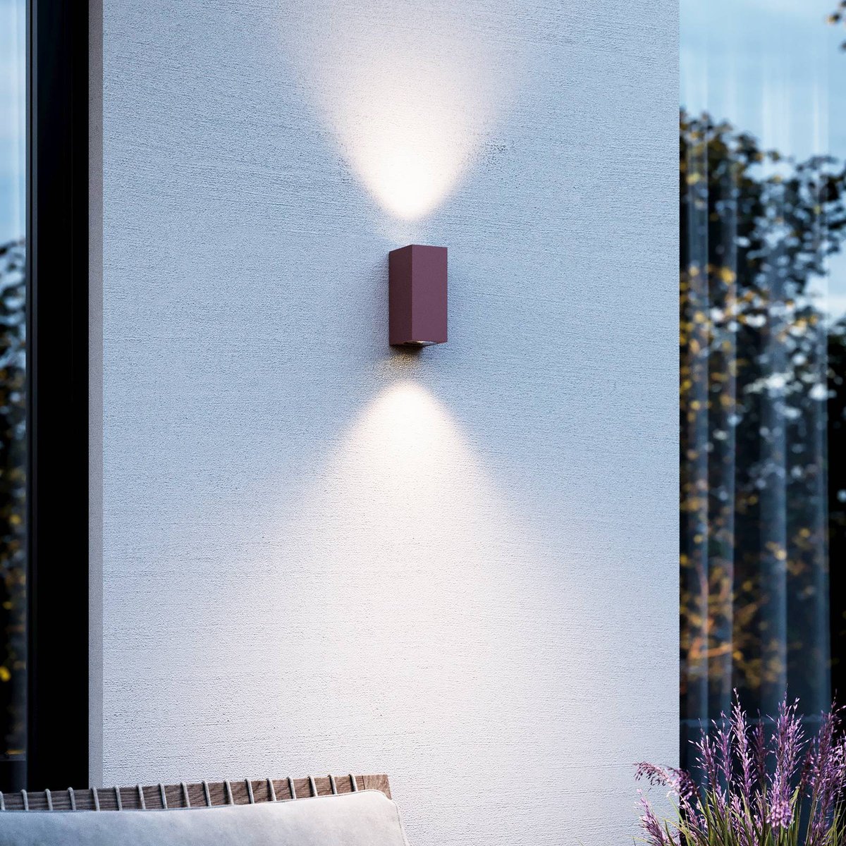 Applique extérieure en aluminium moderneLED brun rouille, LUCANDE