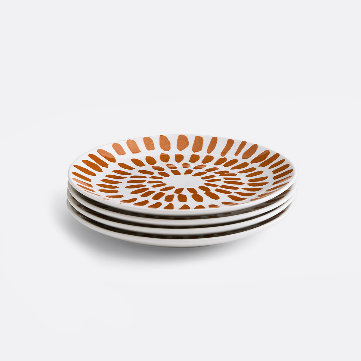 Lot de 4 assiettes à dessert en grès, RIVERI orange/jaune, LA REDOUTE INTERIEURS