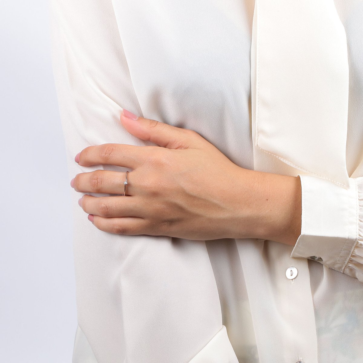 Bague en or blanc 750, diamants PROMESSE argento, BLUESPIRIT