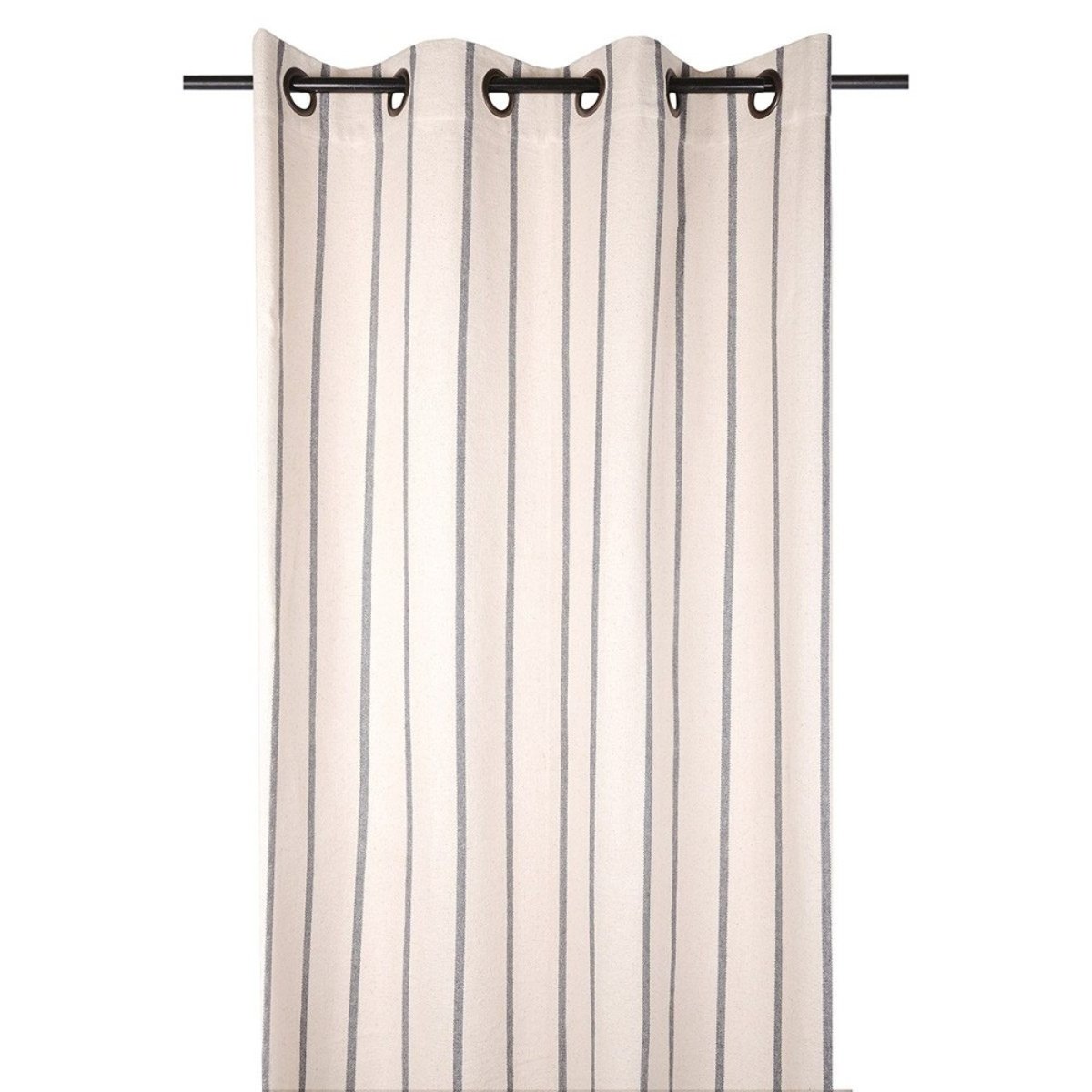 Rideau à œillets 135x260 St Trop anthracite coton gris, DECORATIE