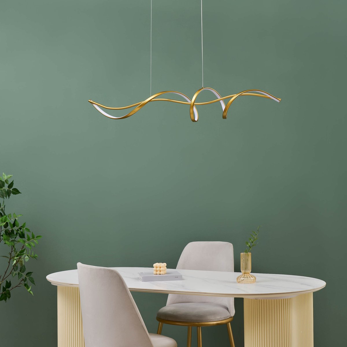 Suspension LED en spirale dorée - LYBELLA doré, KOSILUM