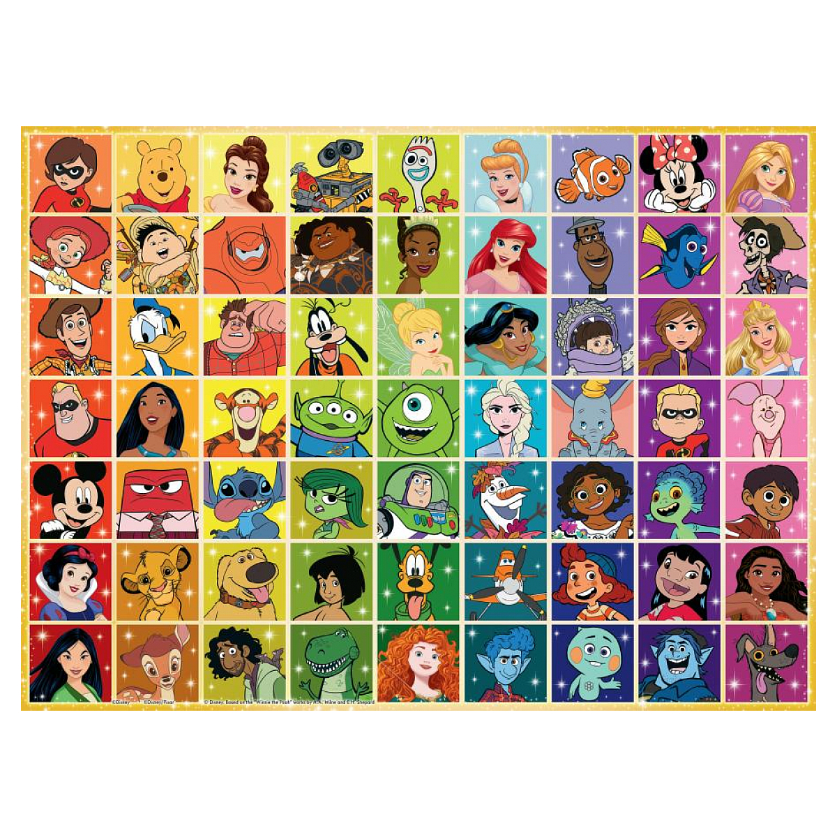 Puzzle 100 p xxl - Palette de couleurs Disney couleur unique, RAVENSBURGER