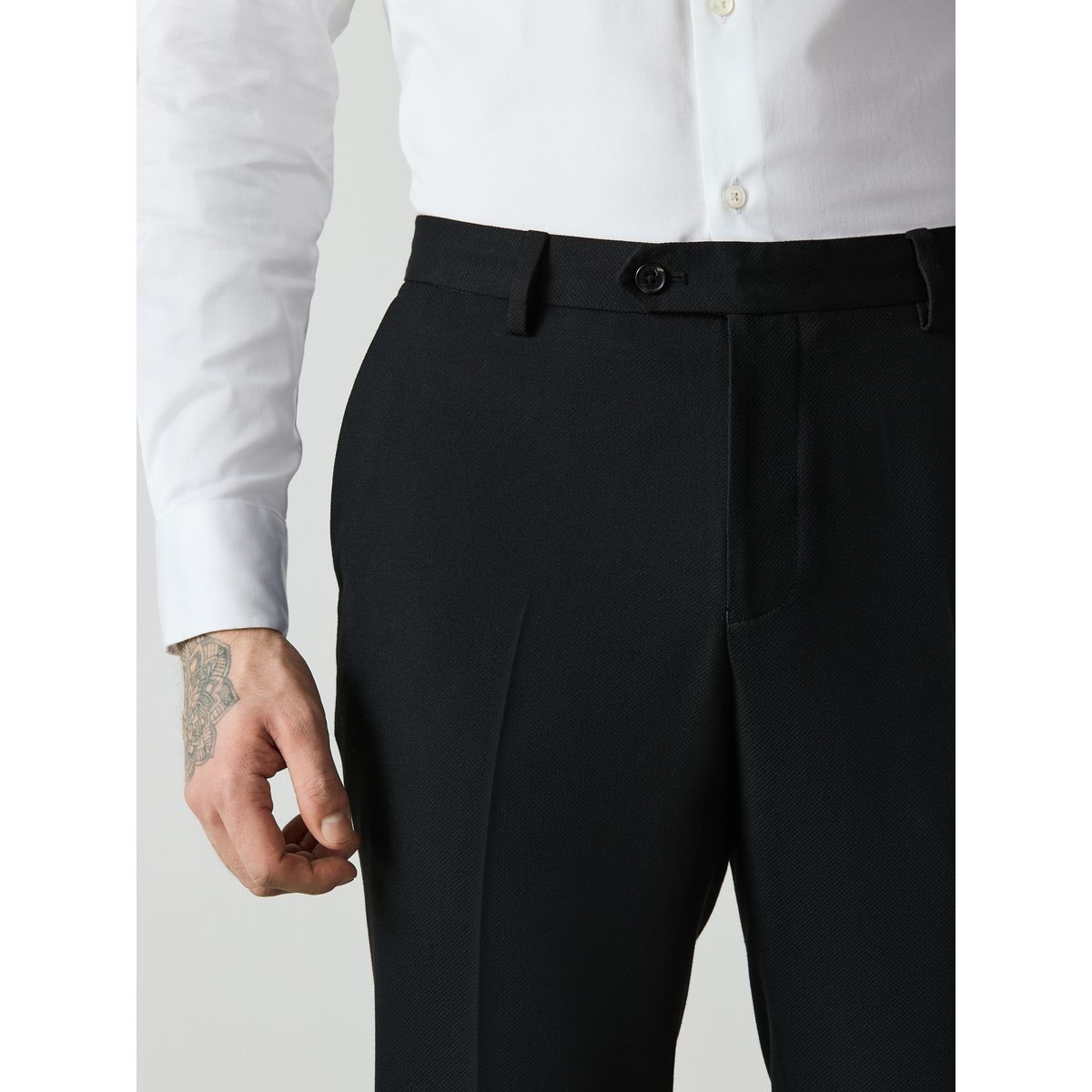 Pantalon de costume texturé noir, NEXT