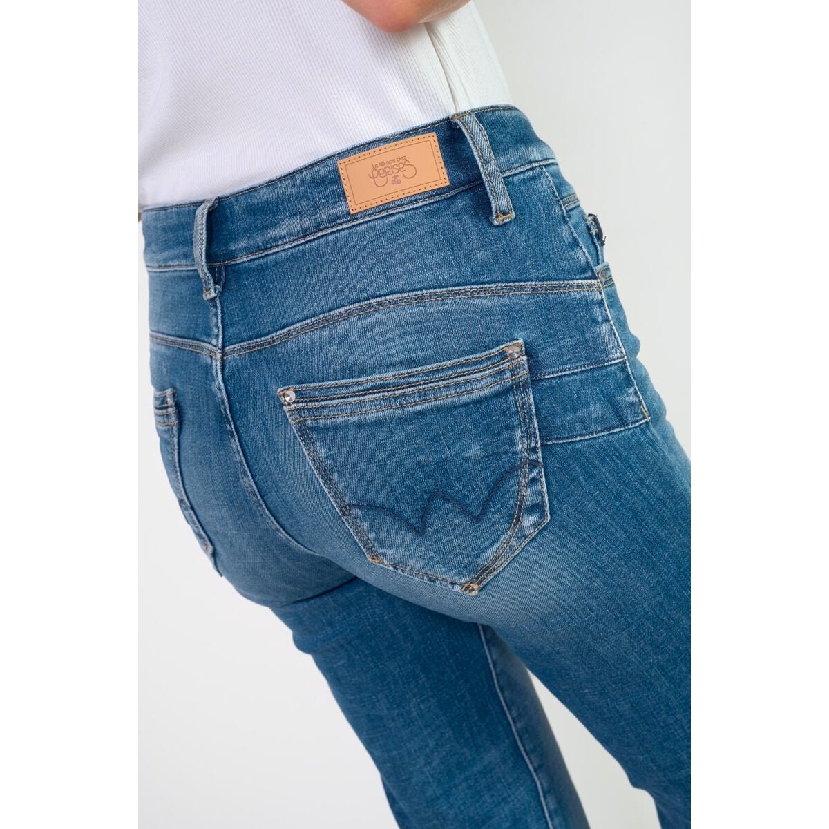 Jeans push-up droite taille haute PULP, 7/8ème blue, LE TEMPS DES CERISES