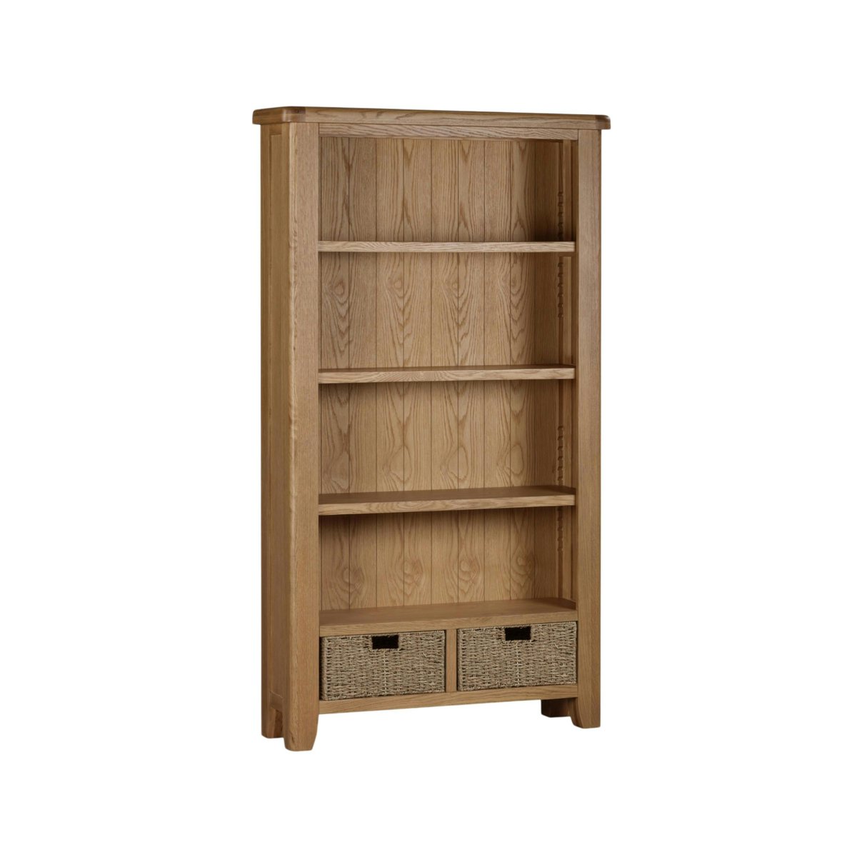 Bibliothèque chêne avec 2 paniers de rangement VALMONT bois naturel, PIER IMPORT