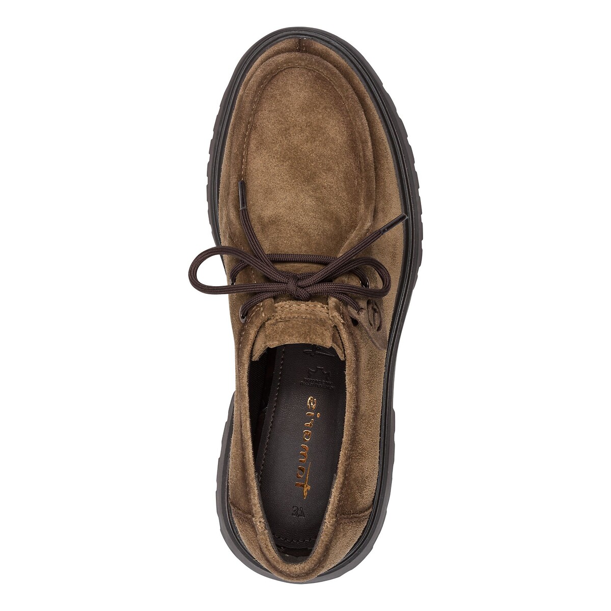Derbies en cuir suédé camel, TAMARIS