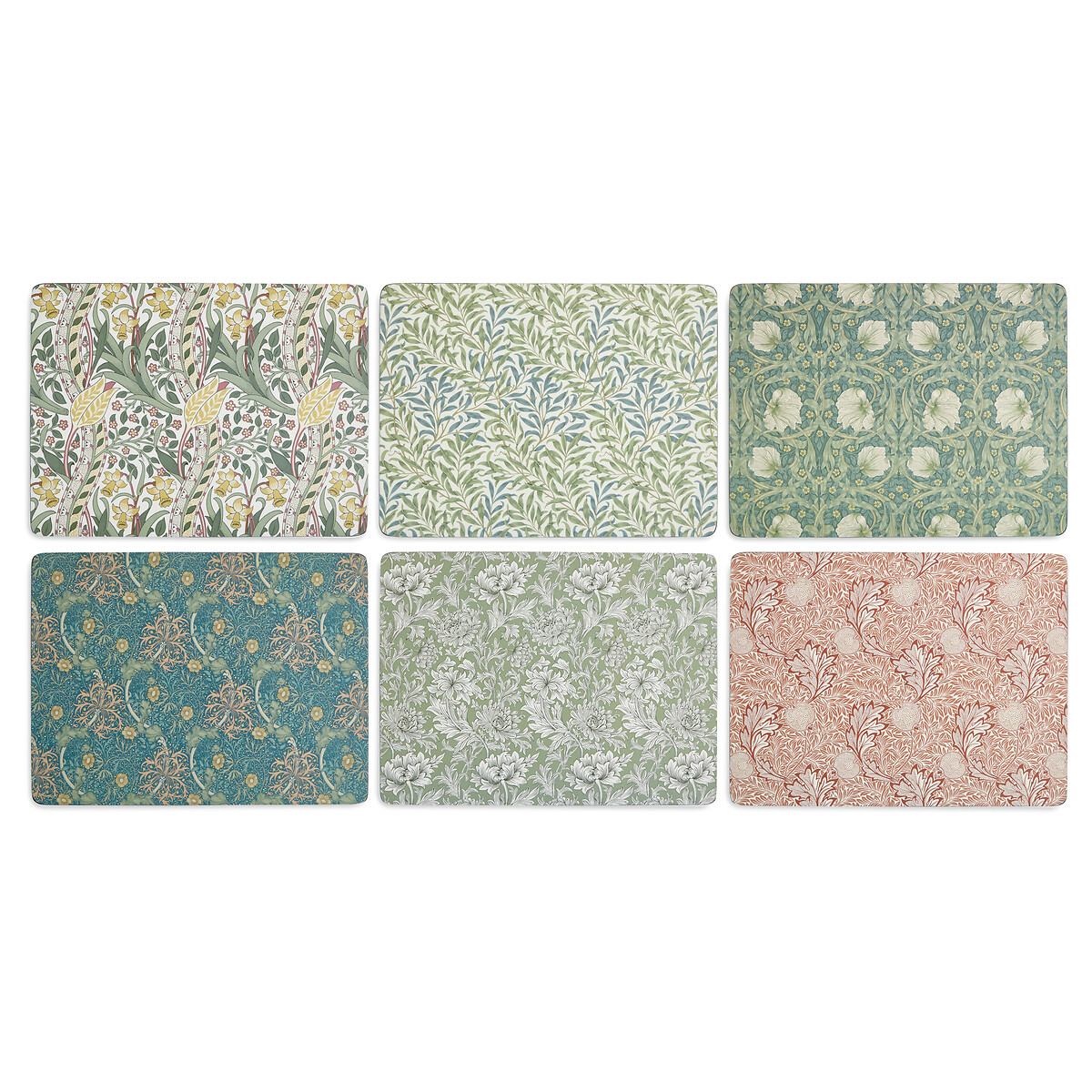 Set of 6 Morris & Co. Assorted Placemats multi-coloured, MORRIS & CO.