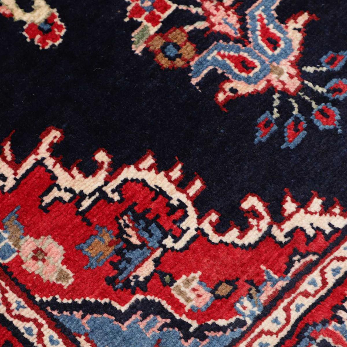 Tapis d'orient, motif oriental en laine naturelle, HAMADAN 181 rouge, beige, bleu, UN AMOUR DE TAPIS