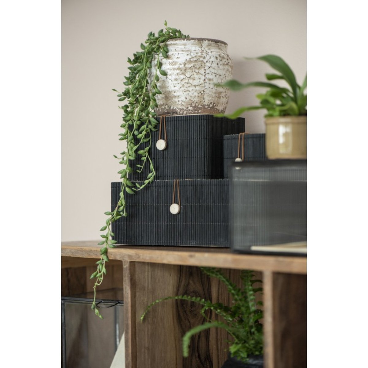 Boîtes bambou set de 2 noir, IB LAURSEN