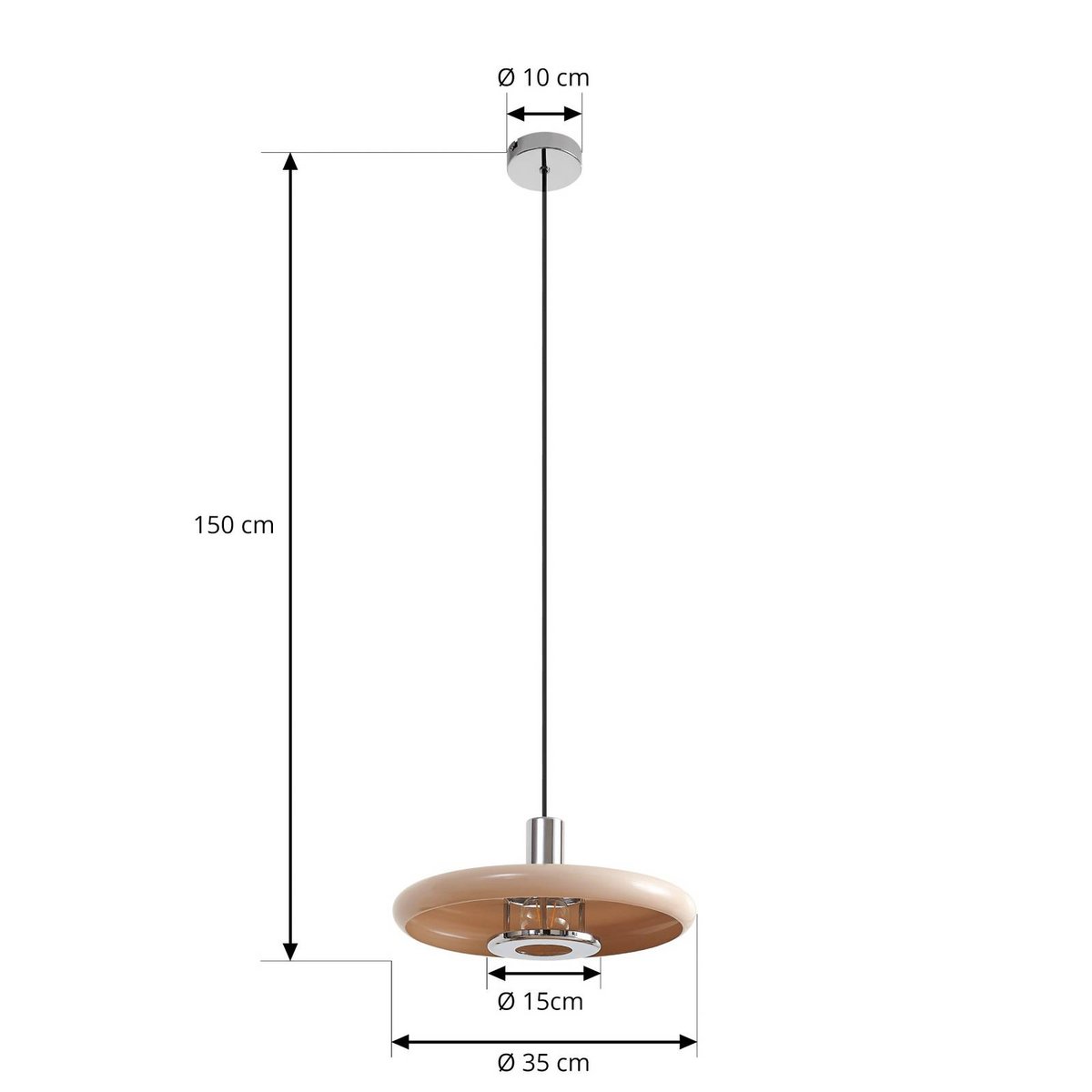 Suspension en métal vintage, Branford beige, LINDBY