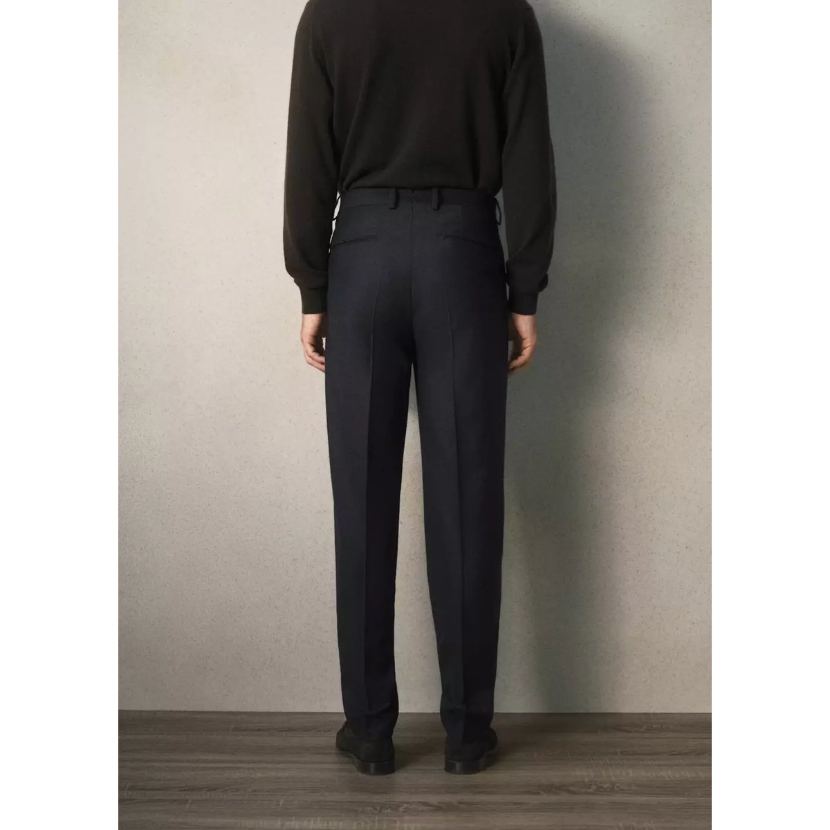 Pantalon de costume en flanelle de laine italienne, coupe slim fit gris anthracite, MANGO MAN