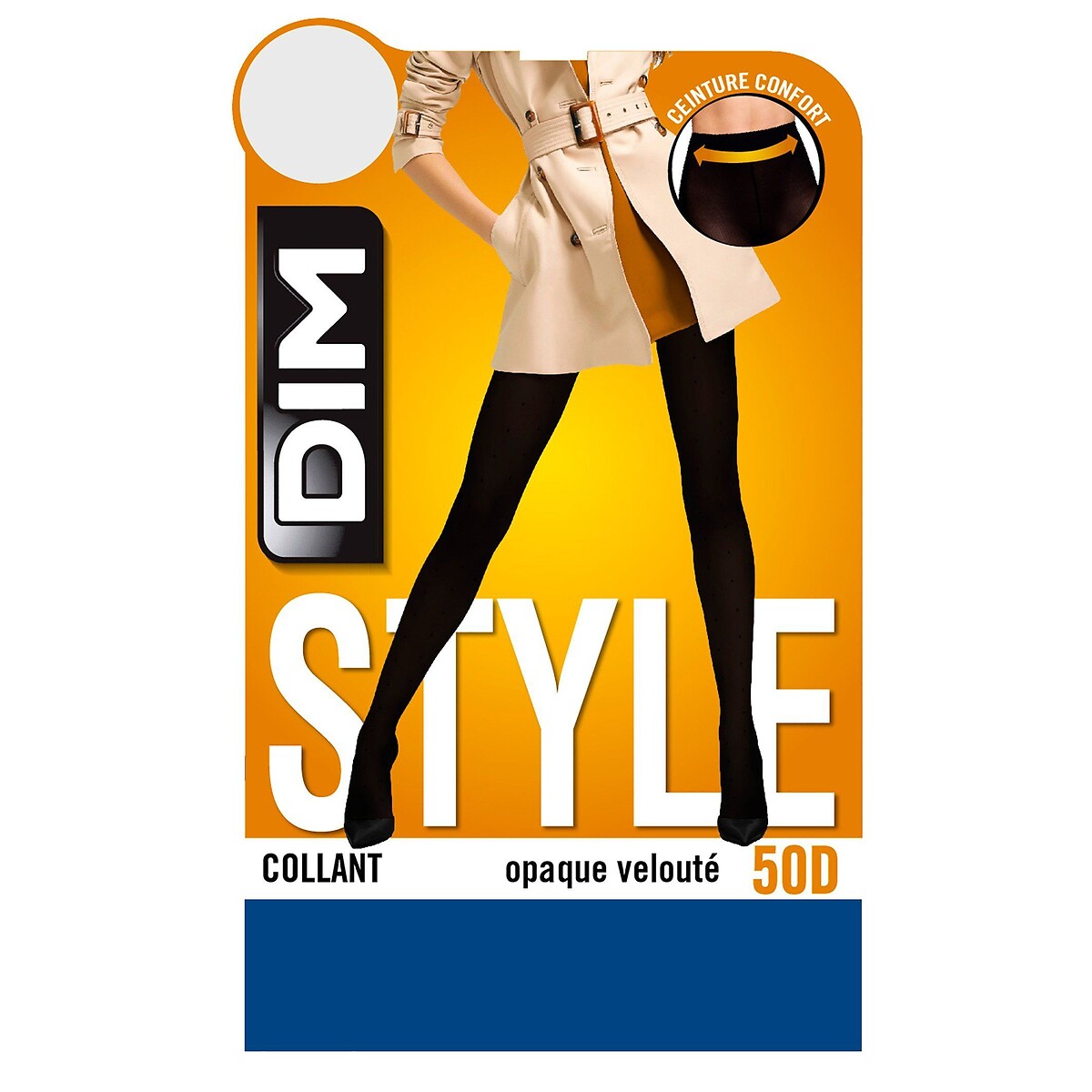 Collants opacos aveludados, 50 deniers marinho, DIM